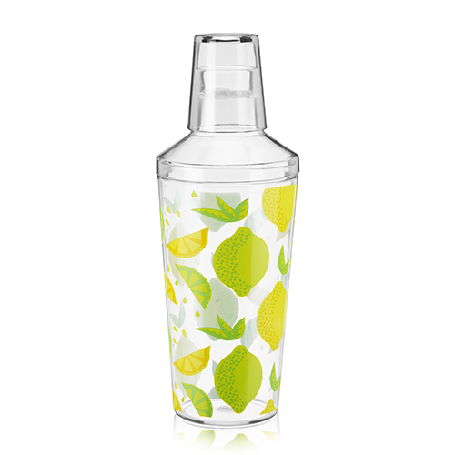 Picture of True 7846 16 oz Citrus Patterned Plastic Cocktail Shaker&#44; Clear