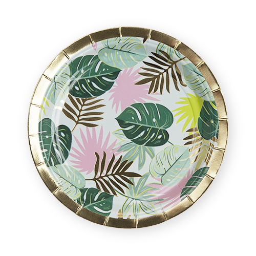 Picture of Cakewalk 6481 7 in. Monstera Appetizer Plate, Multicolor - 8 Paper Plates
