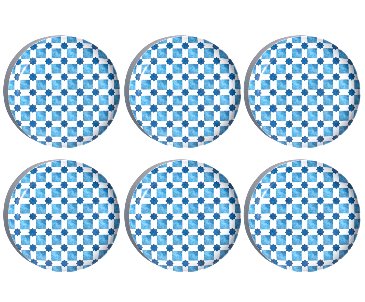 Picture of Abode Homewares DN24083886 8.5 in. TarHong Palazzo Geo Tile Salad Plate, Multi Color - Set of 6