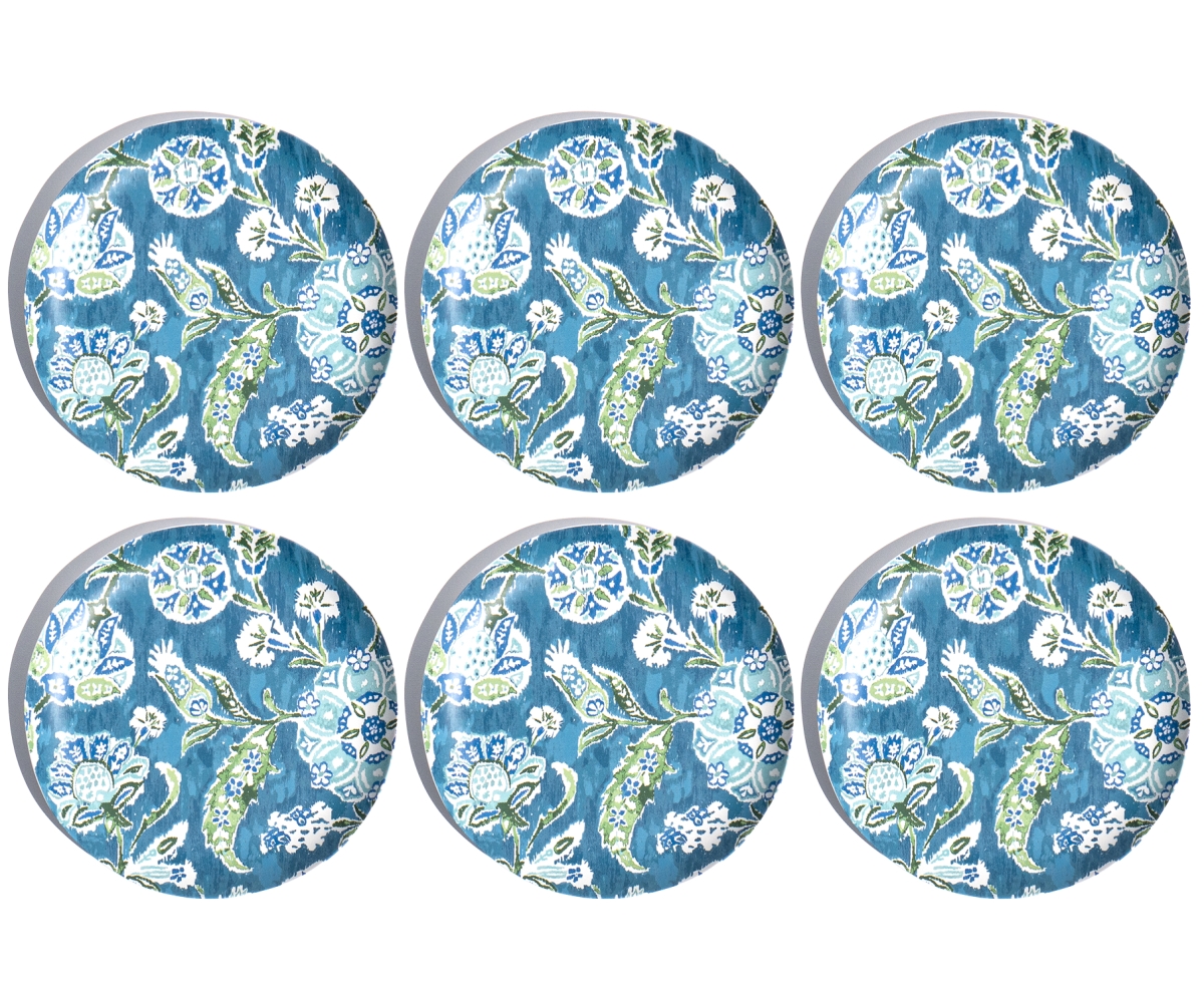 Picture of Abode Homewares DN24084289 8.5 in. TarHong Hana Ikat Salad Plate, Blue - Set of 6