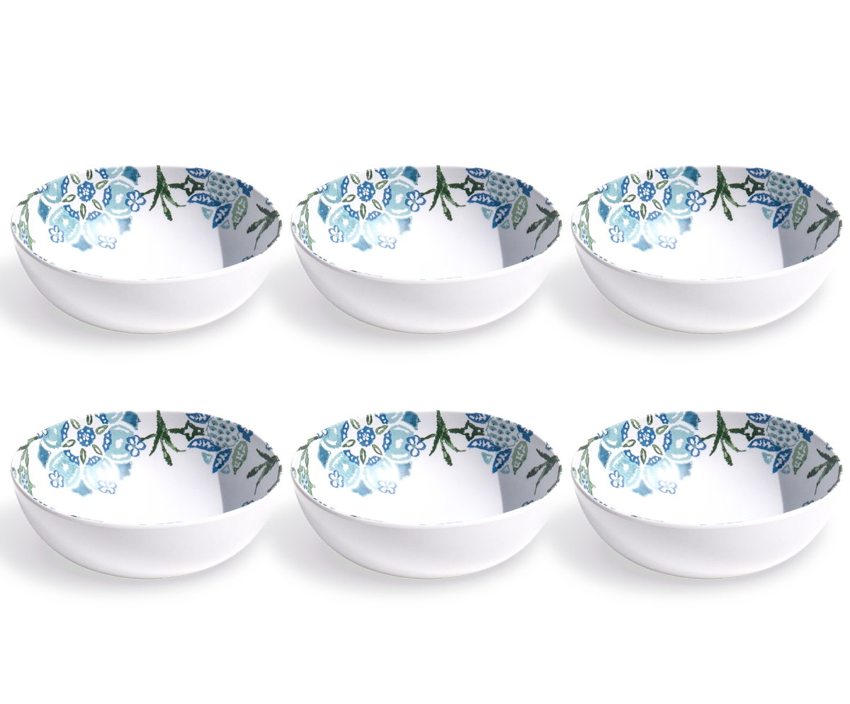 Picture of Abode Homewares DN24084388 8.5 in. TarHong Hana Ikat Salad Plate, Blue - Set of 6