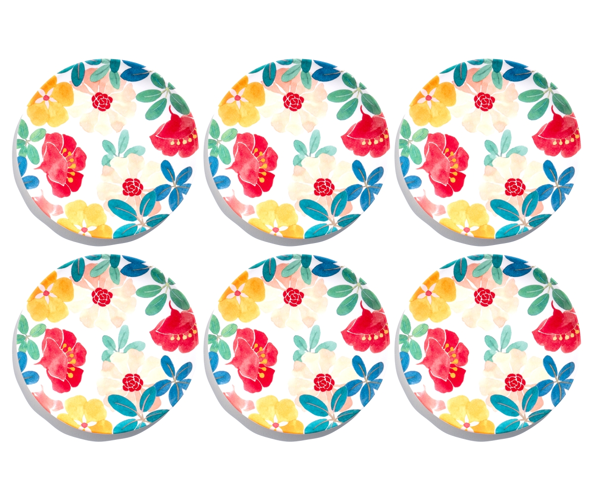 Picture of Abode Homewares DN24084586 8.1 in. TarHong Audrey Floral Salad Plate, Multi Color - Set of 6