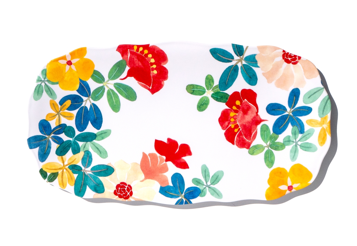Picture of Abode Homewares DN24084784 14.3 in. TarHong Audrey Floral Long Platter, Multi Color