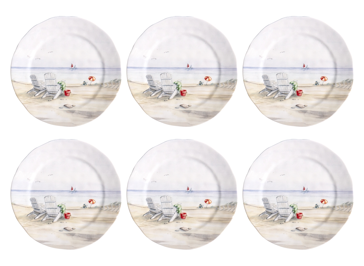 Picture of Abode Homewares DN24085286 10.5 in. TarHong by the Shore Dinner Plate, White - Set of 6
