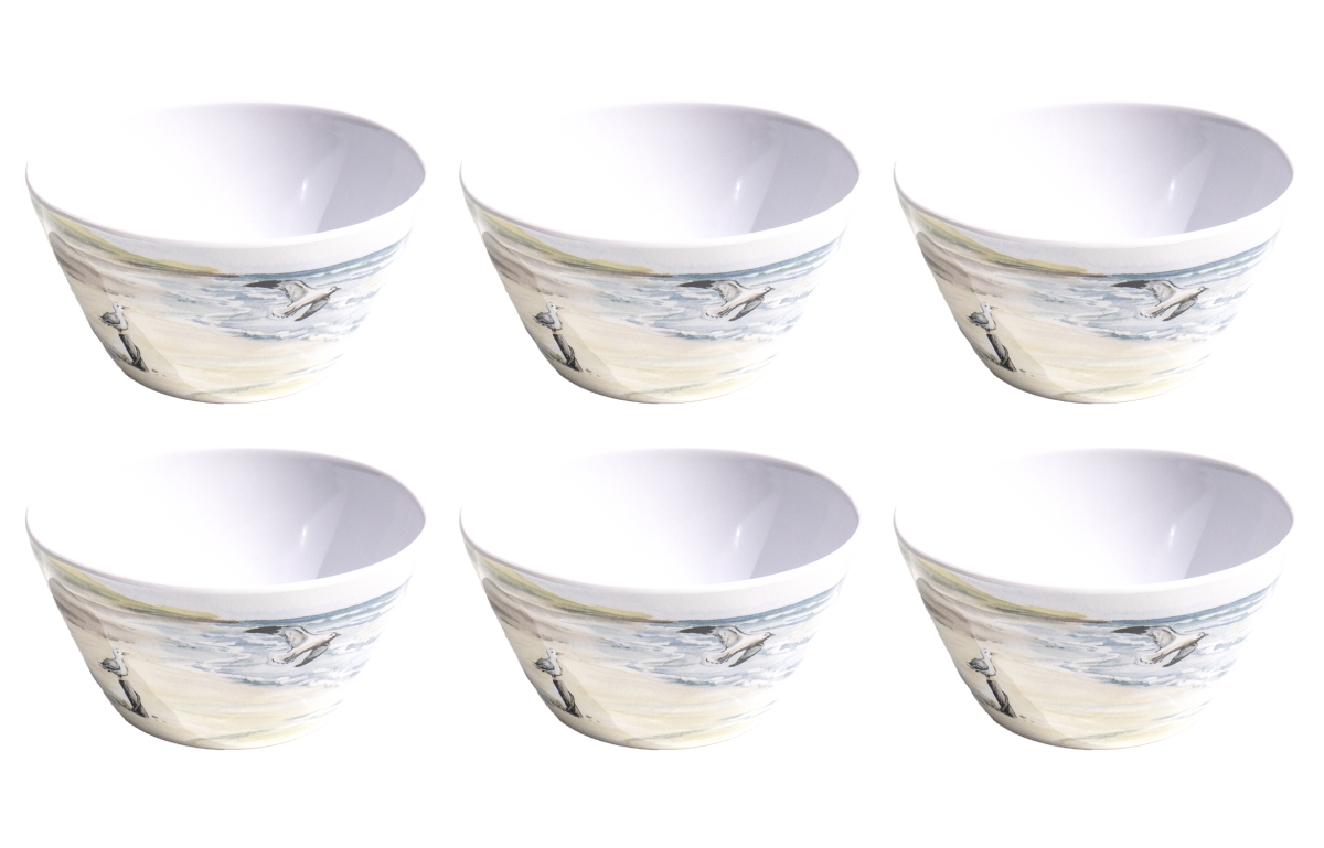 Picture of Abode Homewares DN24085484 28 oz 5.9 in. TarHong by the Shore Cereal Bowl, White - Set of 6