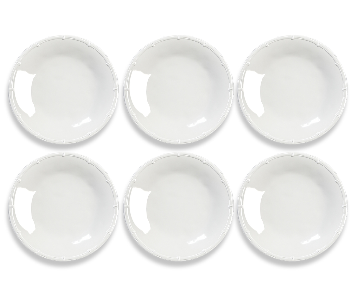 Picture of Abode Homewares DN24085880 8.5 in. TarHong Bamboo Raised Rim Salad Plate, White - Set of 6