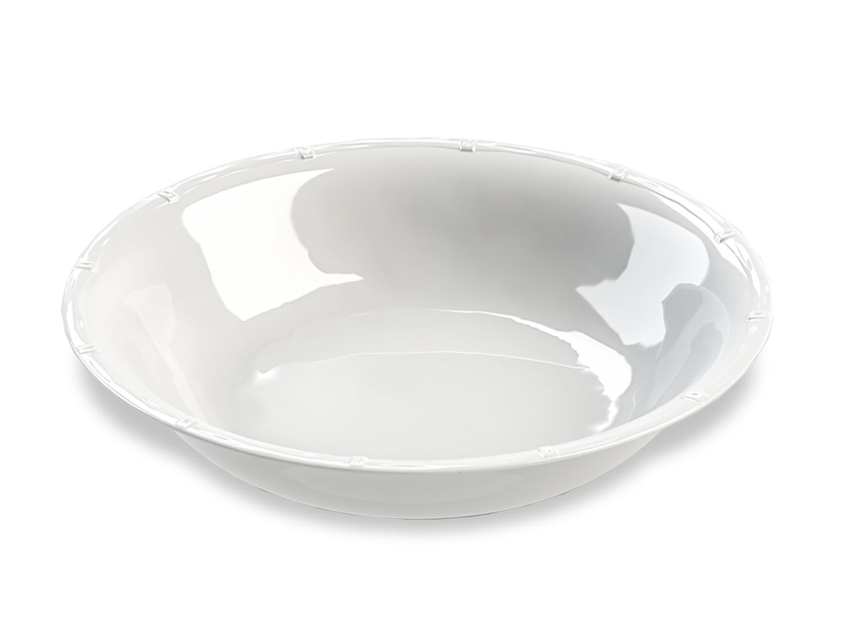 Picture of Abode Homewares DN24086184 126 oz 13.8 in. TarHong Bamboo Raised Rim Serve Bowl, White