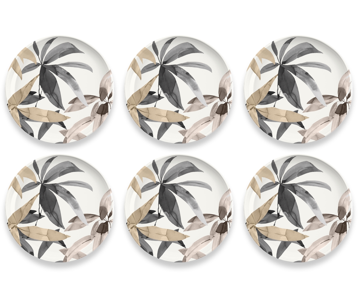 Picture of Abode Homewares DN24086382 8.5 in. TarHong Bali Leaves Salad Plate, Brown - Set of 6