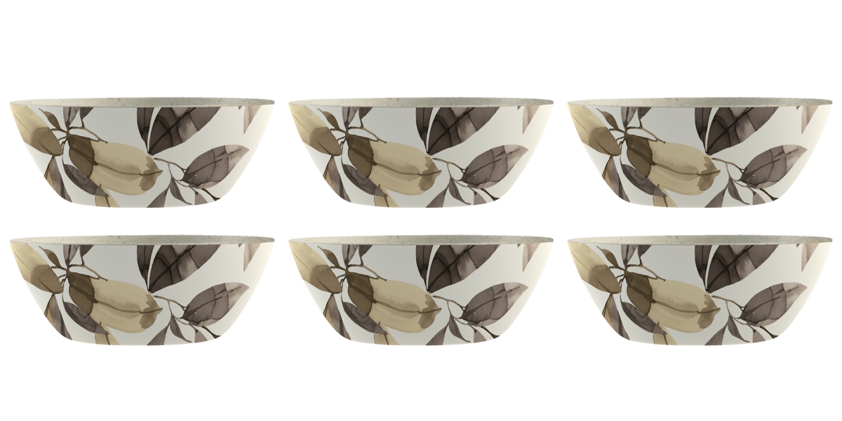 Picture of Abode Homewares DN24086481 37 oz 7.1 in. TarHong Bali Leaves Cereal Bowl, Brown - Set of 6