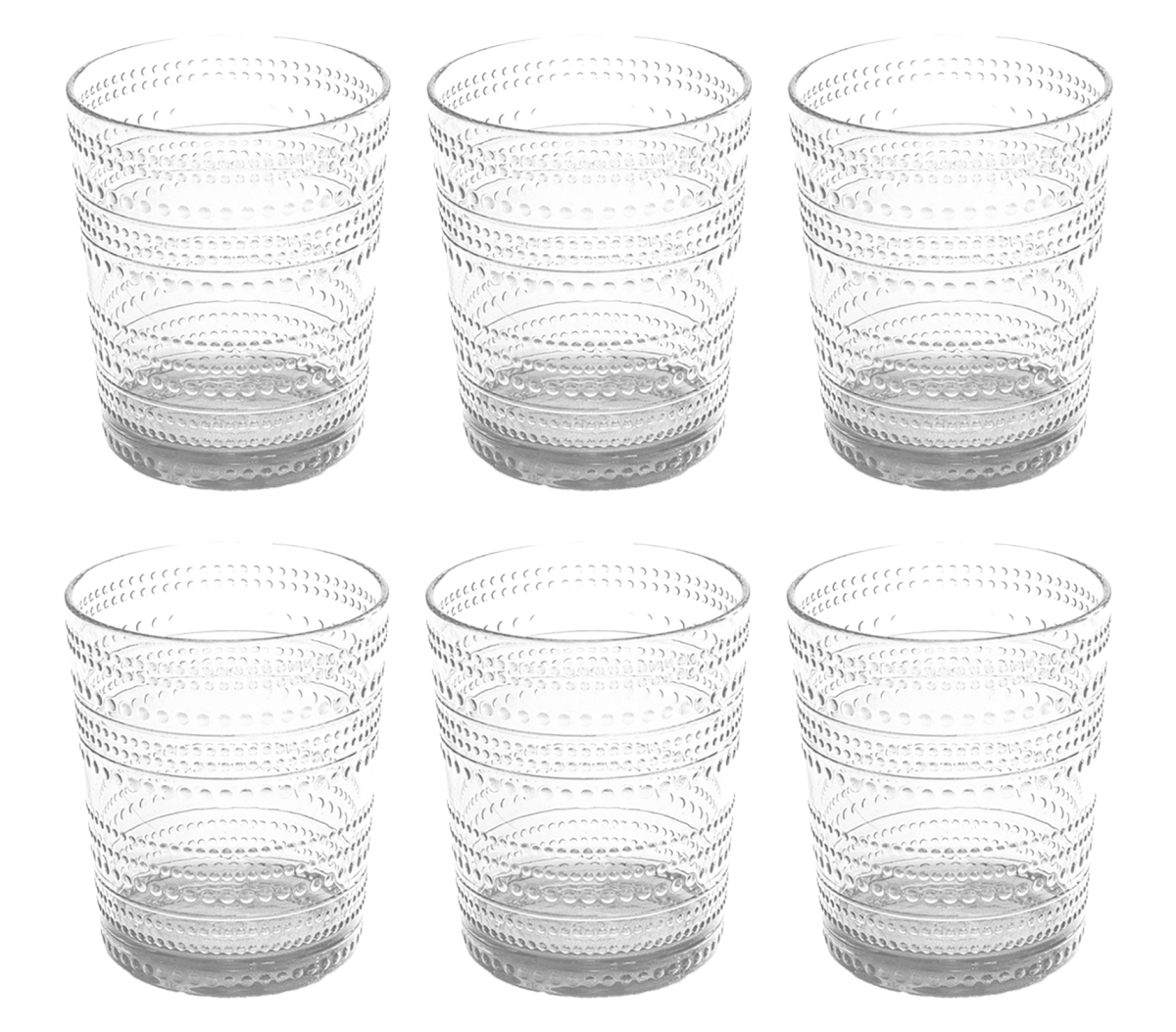 Picture of Abode Homewares DK24086986 15.6 oz Beaded DOF Glass, Clear - Set of 6