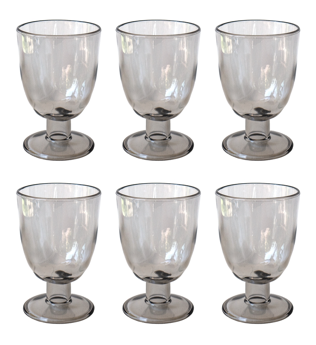 Picture of Abode Homewares DK24089185 14 oz TarHong Rustic Goblet, Light Gray - Set of 6