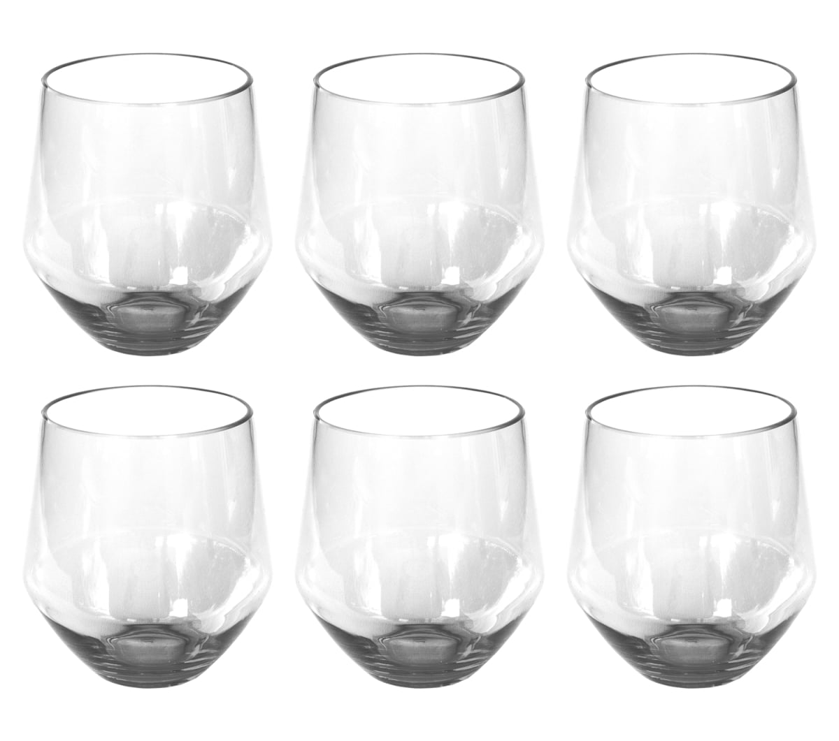 Picture of Abode Homewares DK24089383 18 oz Angle Stemless Glass, Clear - Set of 6