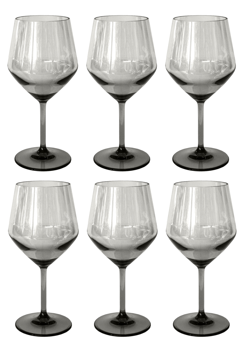 Picture of Abode Homewares DK24089789 23 oz TarHong Angle Goblet, GRey - Set of 6
