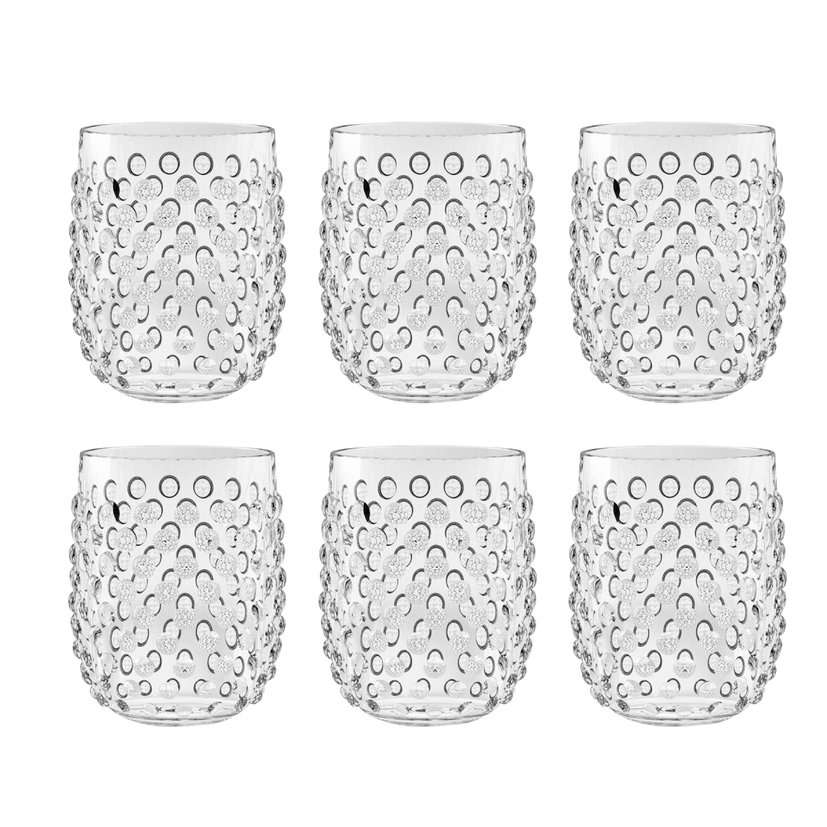 Picture of Abode Homewares TT21826773 15 oz Hobnail Stemless Glass, Clear - Set of 6