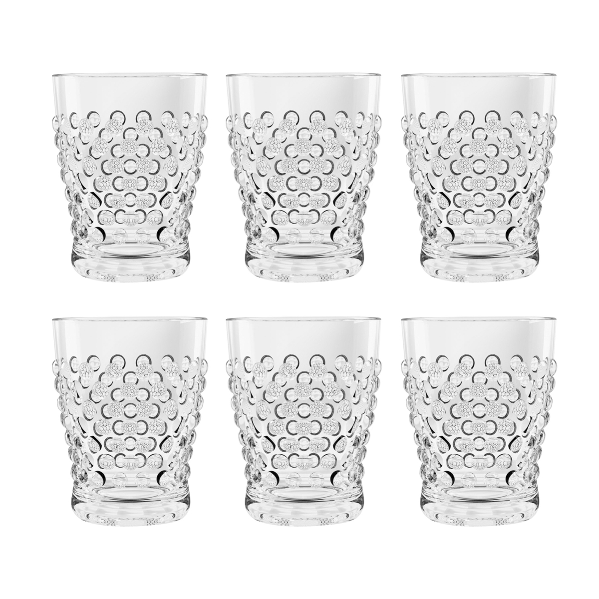 Picture of Abode Homewares TT21847877 14 oz Hobnail DOF Glass, Clear - Set of 6