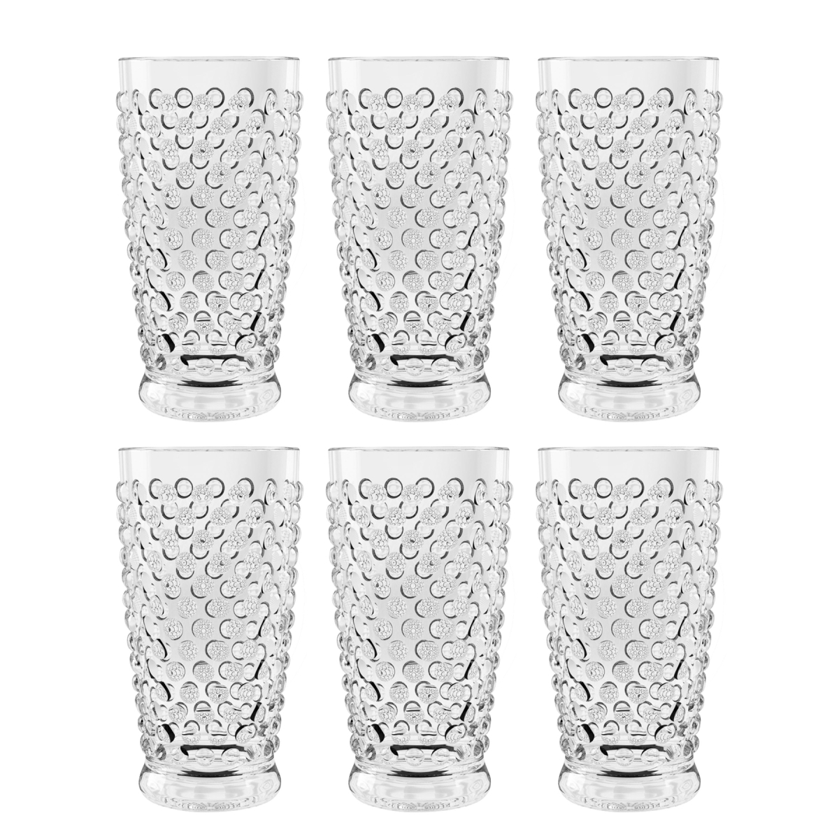 Picture of Abode Homewares TT21847976 20 oz Hobnail Jumbo Glass, Clear - Set of 6