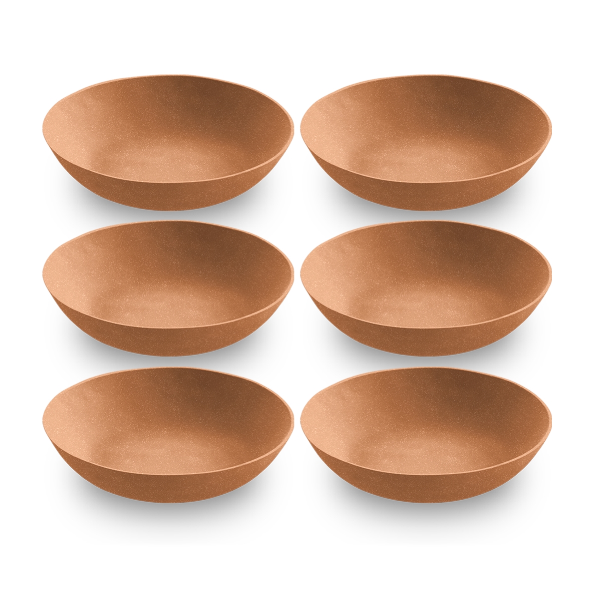 Picture of Abode Homewares DN22894772 9 in. 61 oz TarHong Planta Matte Terra Cotta Low Bowl, Brown - Set of 6