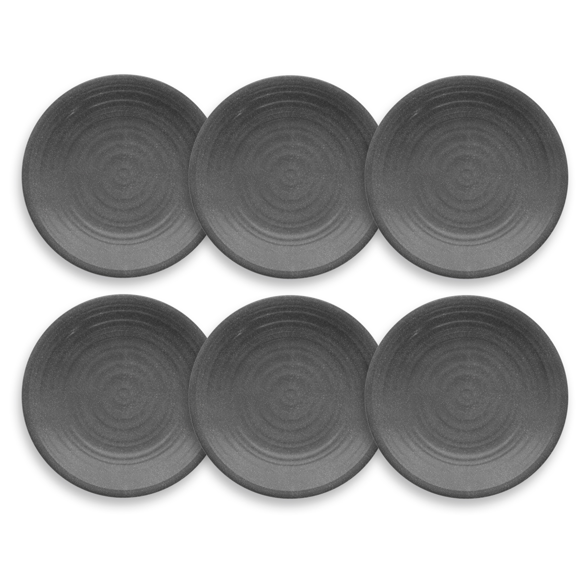 Picture of Abode Homewares DN22910373 8.5 x 0.8 in. TarHong Planta Artisan Salad Plate, Black - Set of 6
