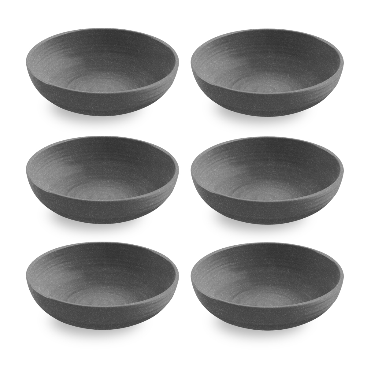 Picture of Abode Homewares DN22910472 8 in. 43.3 oz Abode Homwares by TarHong Planta Artisan Low Bowl, Grey - Set of 6