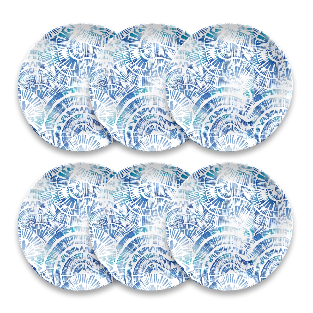 Picture of Abode Homewares DN22912070 10.5 in. TarHong Coastal Scallops Dinner Plate, Blue - Set of 6