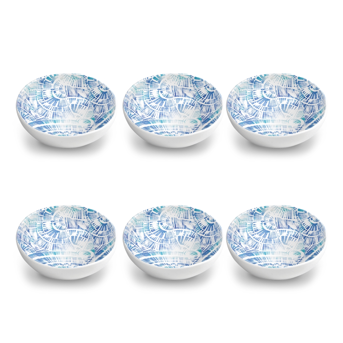 Picture of Abode Homewares DN22912377 7 in. 34 oz TarHong Coastal Scallops Bowl, Blue - Set of 6