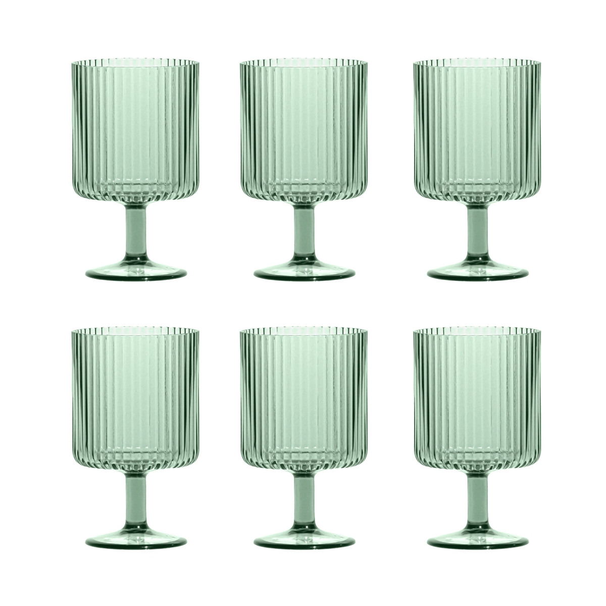 Picture of Abode Homewares DK22914777 15 oz TarHong Mesa Stacking Goblet, Green - Set of 6