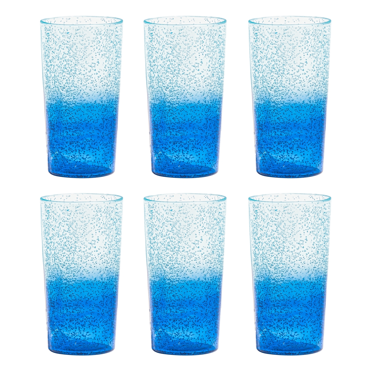 Picture of Abode Homewares DK22921270 23 oz Oceanic Ombre Jumbo Glass, Blue - Set of 6