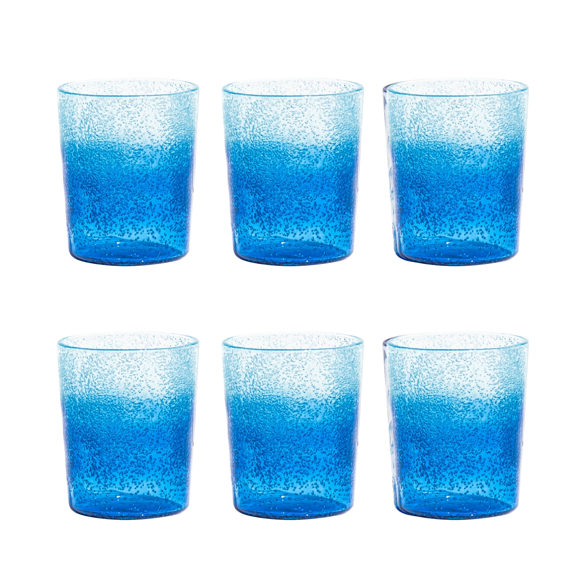 Picture of Abode Homewares DK22921379 12.4 oz Oceanic Ombre DOF Glass, Blue - Set of 6