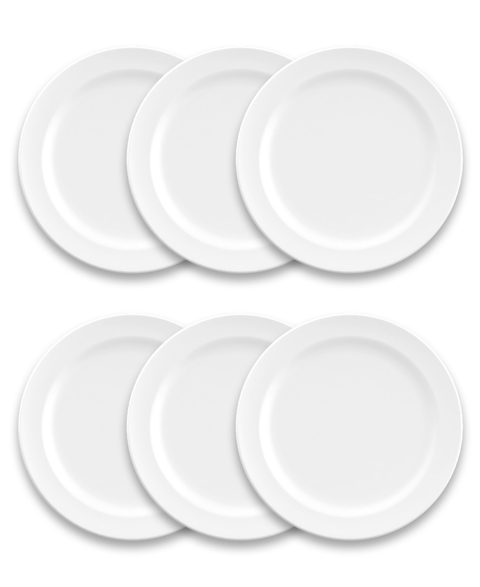Picture of Abode Homewares DN23986576 10.5 x 07 in. TarHong Edge Dinner Plate, Matte White - Set of 6