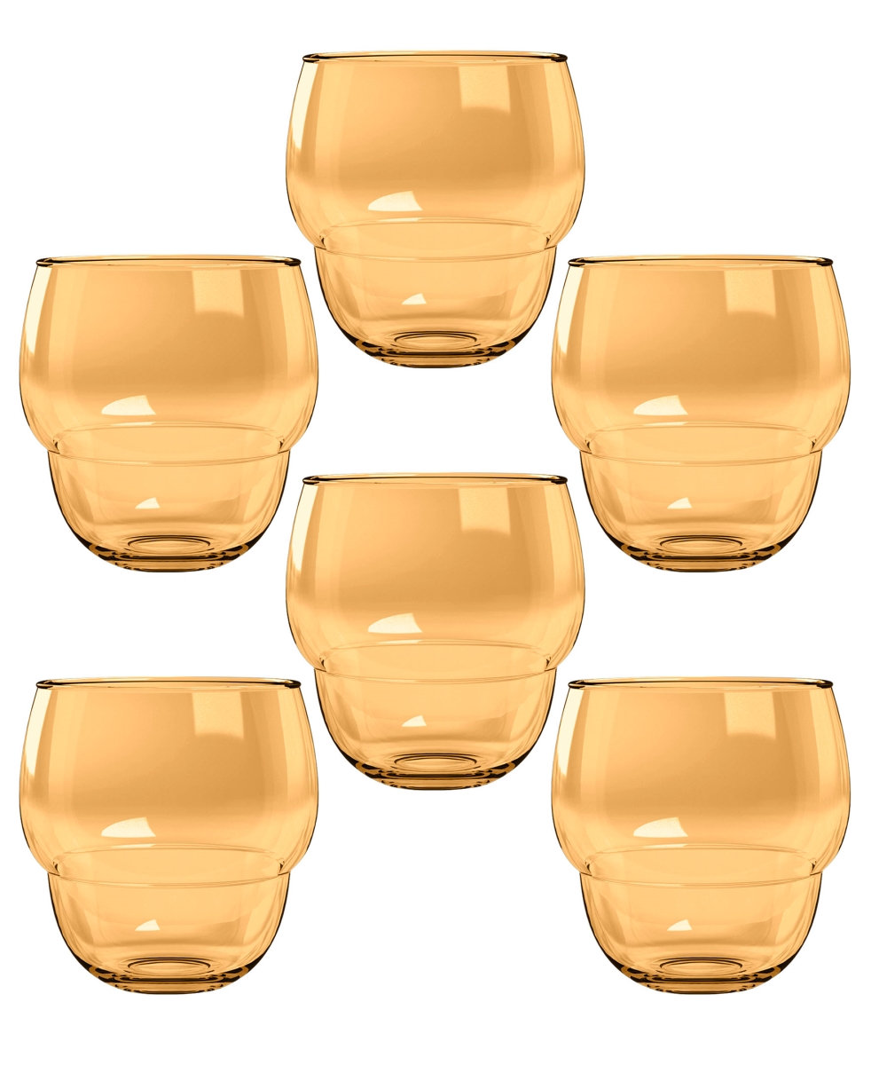 Picture of Abode Homewares DK23987672 TarHong Stacking Bubble Tumbler, Orange - Set of 6