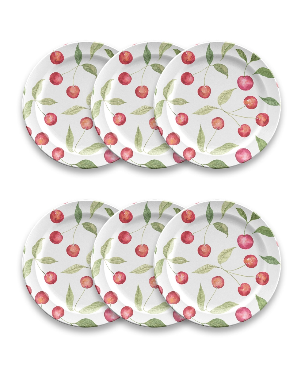 Picture of Abode Homewares DN23987870 8.5 x 0.7 in. TarHong Berries & Cherries Salad Plate, Multi Color, Red - Set of 6