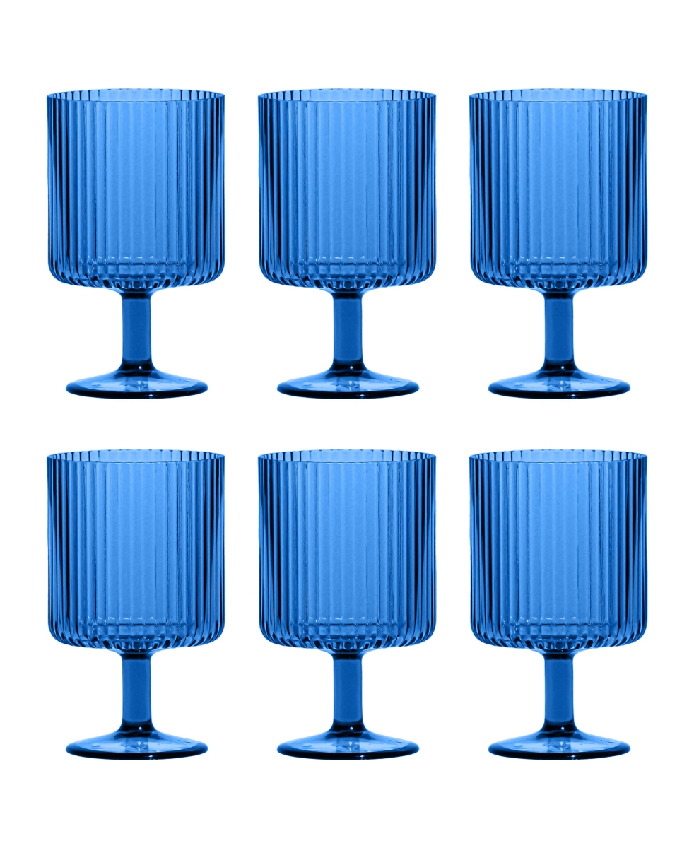 Picture of Abode Homewares DK23988471 15 oz Mesa Stacking Wine Goblet, Blue - Set of 6