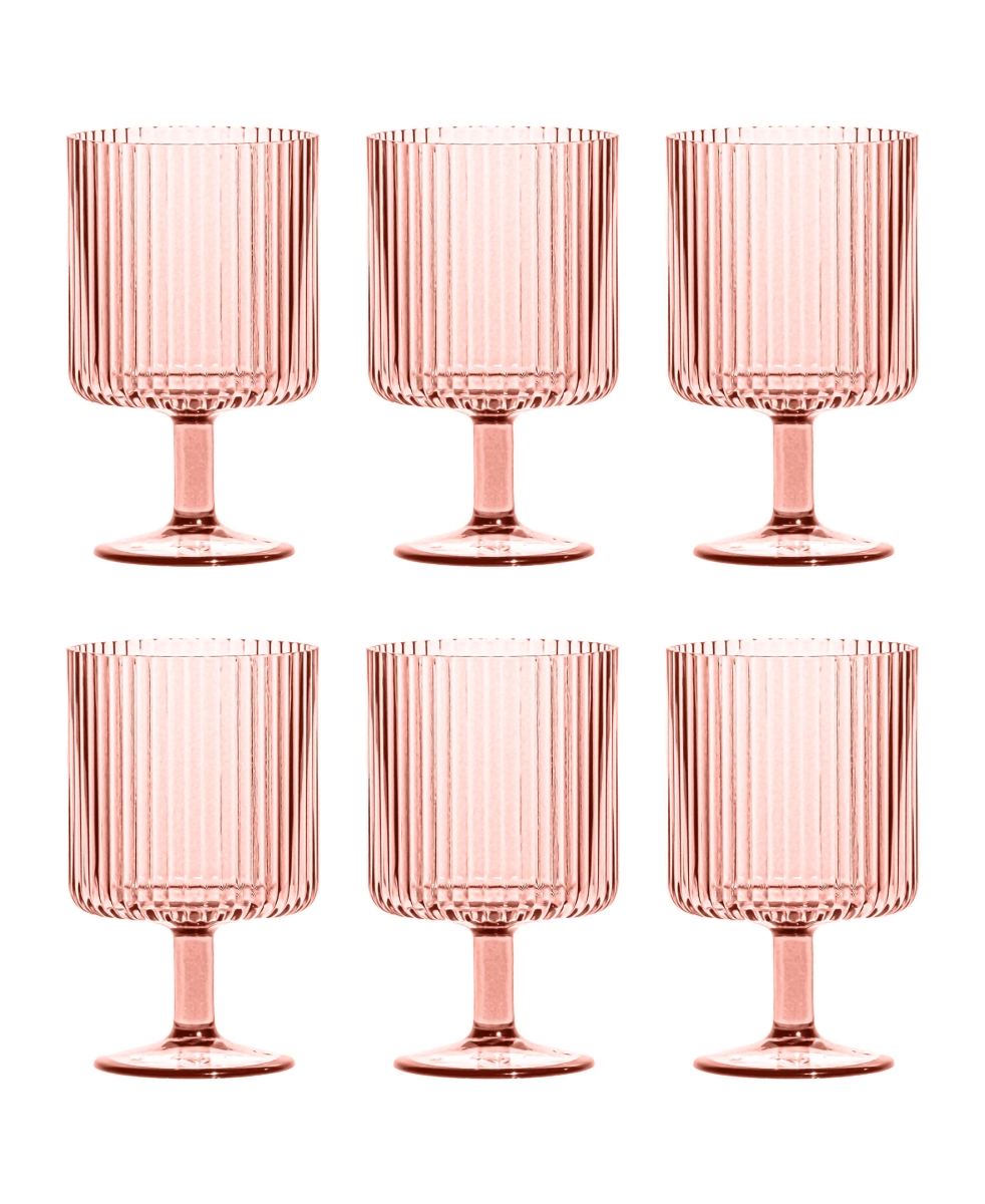 Picture of Abode Homewares DK23988570 15 oz Mesa Stacking Wine Goblet, Pink - Set of 6
