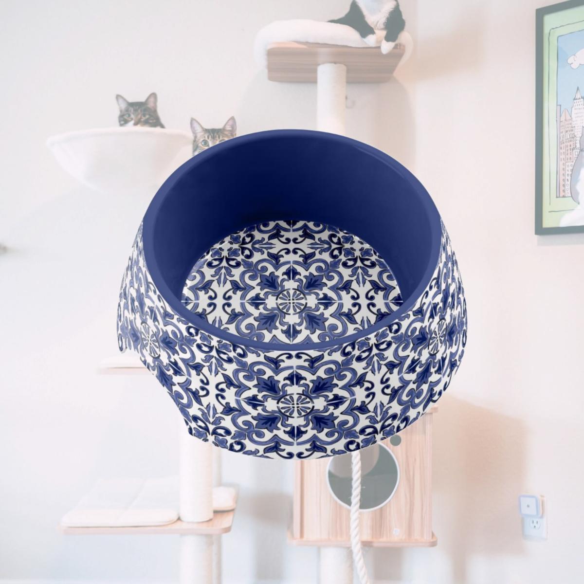 Picture of Tarhong PVA3071PBMCC Canyon Clay Pet Bowl  Medium - Indigo  Set of 2