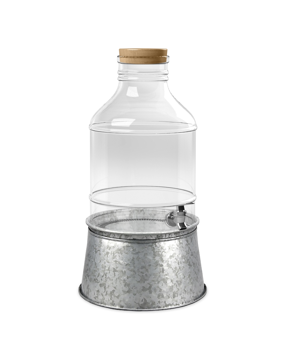 Picture of TarHong Z1371GSG 10.2 x 5.7 in. Galvanized Drink Dispenser Stand - Galvanized Steel