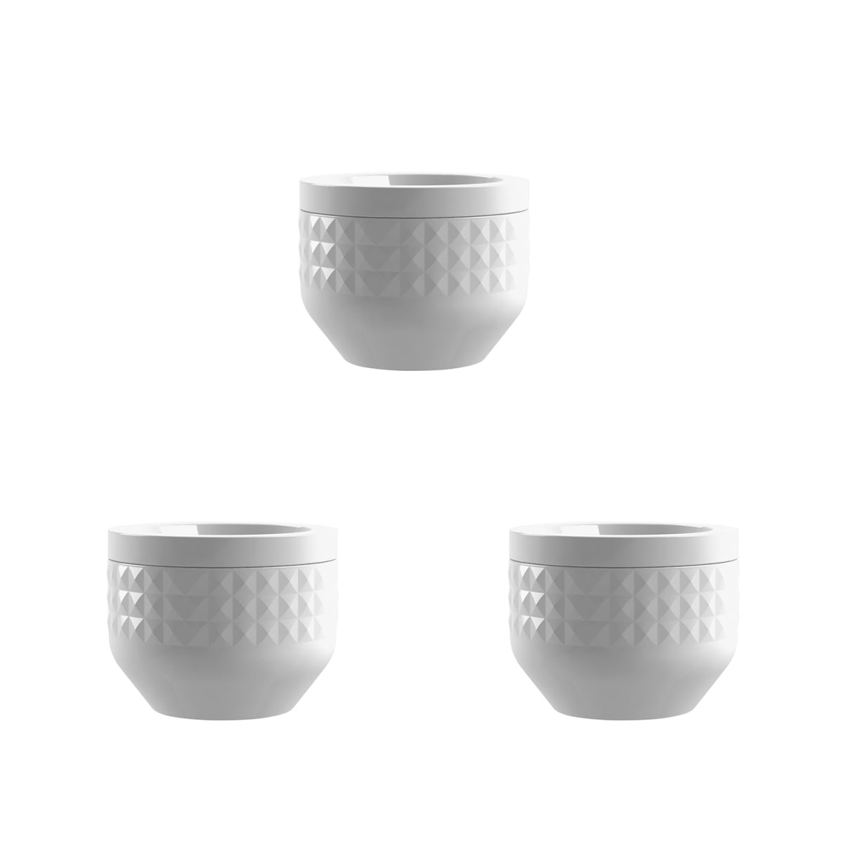 Picture of TarHong CPDMSJ1040CW Diamond Stoneware Canister - Stoneware - Small - Set of 3