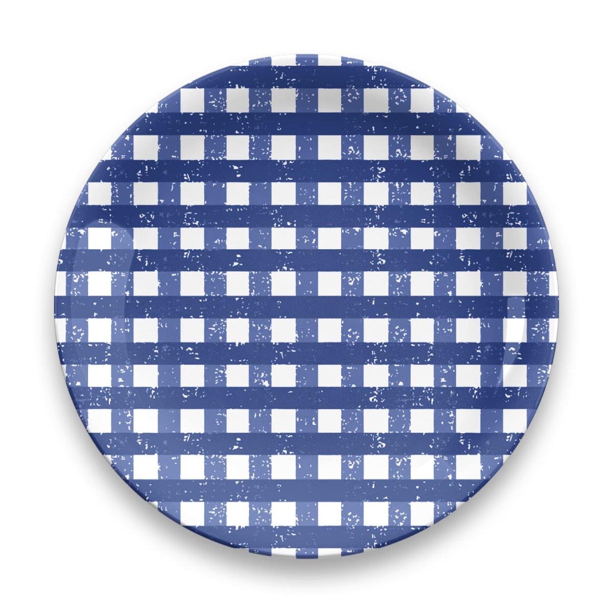 Picture of TarHong TCP1105DHSNG 10.5 in. Homemade Navy Gingham Dinner Plate - Melamine - Set of 4