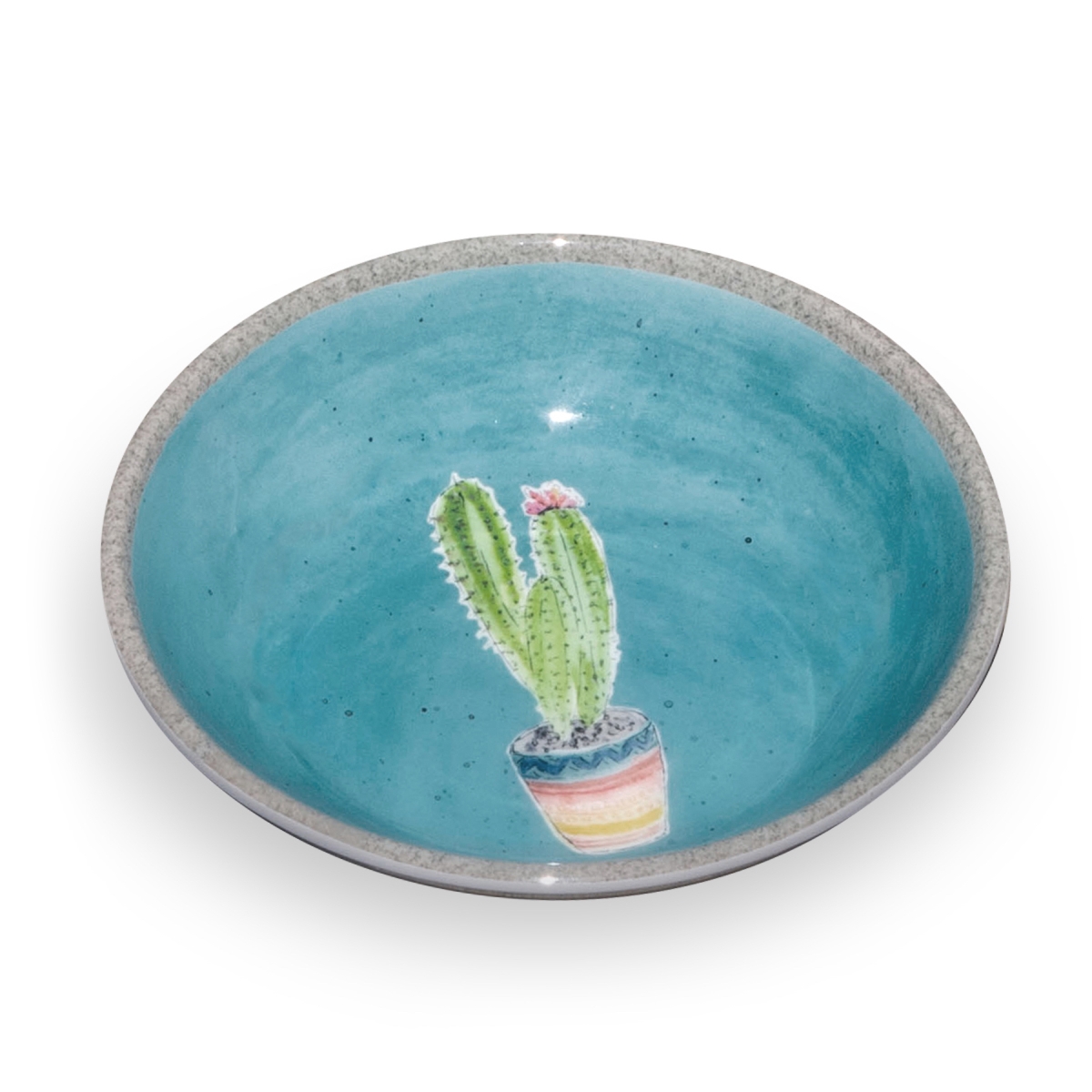 Picture of TarHong TCT3052CSSWC 5.2 in. Melamine Cactus Pet Saucer - 0.75 Cup - Set of 2