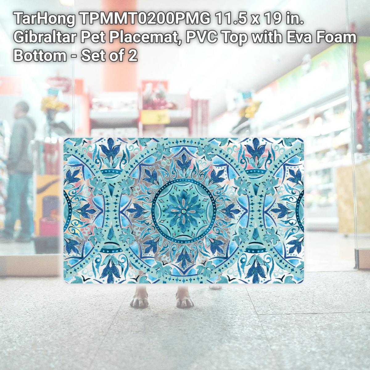 Picture of TarHong TPMMT0200PMG 11.5 x 19 in. Gibraltar Pet Placemat, PVC Top with Eva Foam Bottom - Set of 2