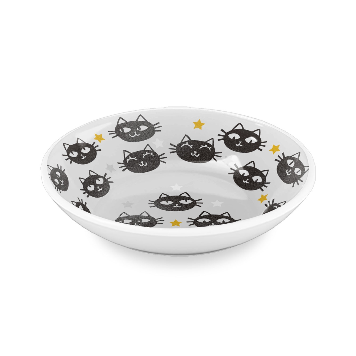 Picture of TarHong PE20774074 5.2 in. Melamine Matt The Cat Pet Saucer - 0.75 Cup&#44; Set of 2