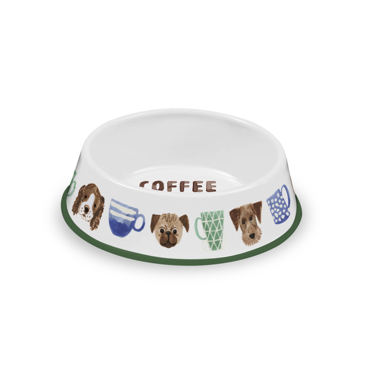 Picture of TarHong PE20774777 9.8 x 2.8 in. Melamine Coffee & Dogs Pet Bowl&#44; 6 Cups - Large - Set of 2