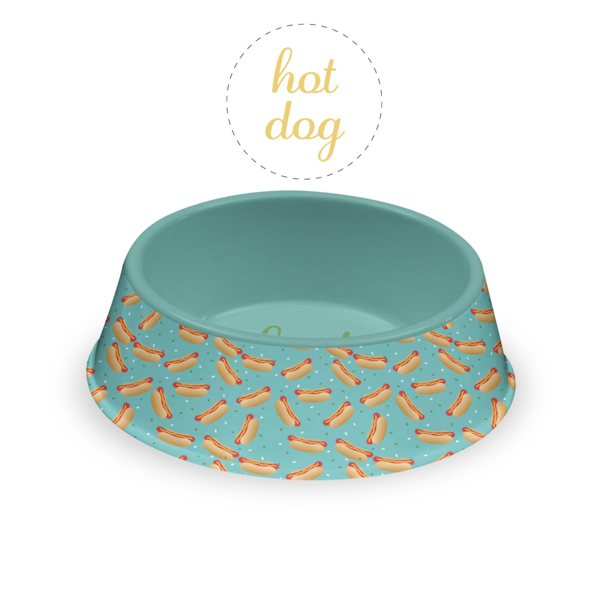 Picture of TarHong PE20775170 9.8 x 2.8 in. Melamine Fun Food Hot Dog Pet Bowl, 6 Cups - Large - Set of 2