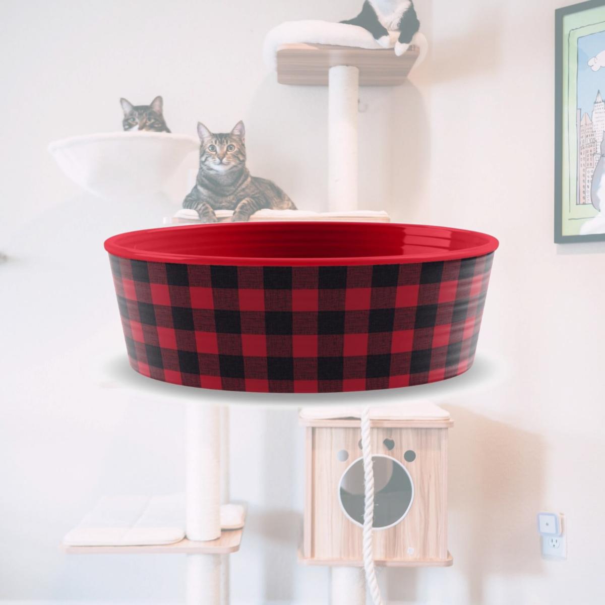 Picture of TarHong PE20775477 6.7 x 2.3 in. Melamine Check Pet Bowl, 4 Cups - Medium - Set of 2