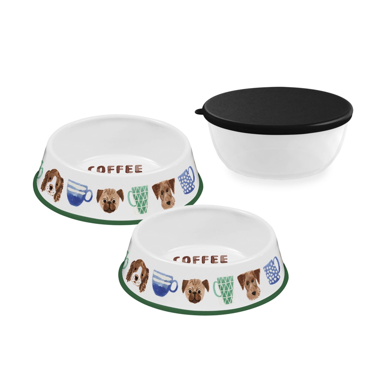 Picture of Tarhong PH2300013 3.5 Cup & 4 Cup Pet Bowls Set&#44; White - 3 Piece