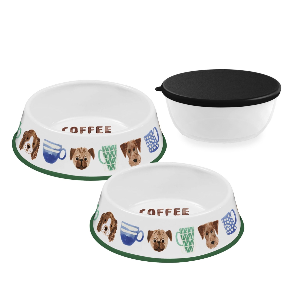Picture of Tarhong PH2300014 3.5 Cup & 6 Cup Pet Bowls Set&#44; White - 3 Piece