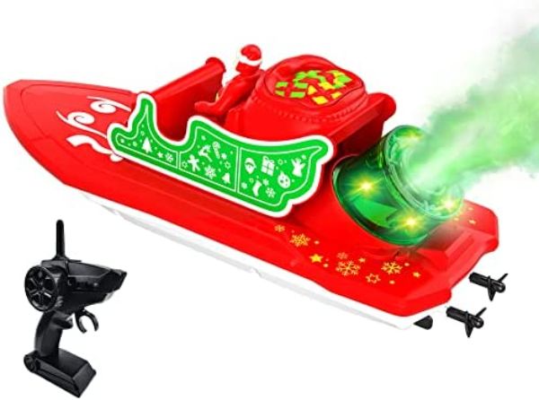 NC21639 IOKUKI 2.4G Remote Control Boat with Simulated Smoke for Kids - Red
