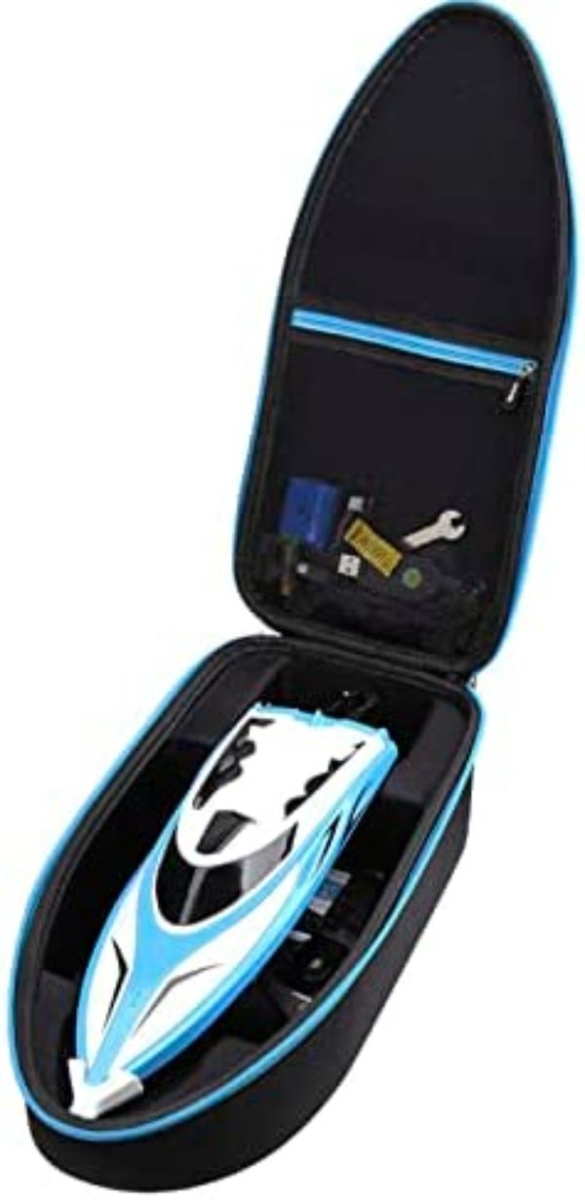 NC21650 Aproca Hard Storage Travel Case for Force1 Velocity H102 Radio Control Boat & DEERC H120 Radio Control Boat - Black-Blue Zipper -  netjett