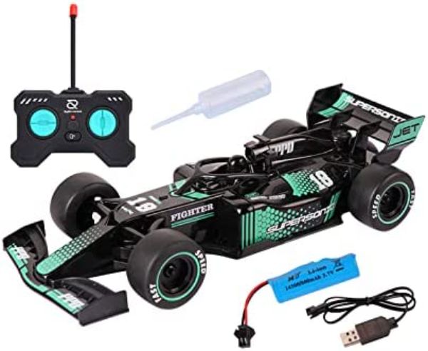 NC22280 Remote Control Car with LED Lights, High Speed Race Drift & Spray Function Radio Control Cars for Boys - Black