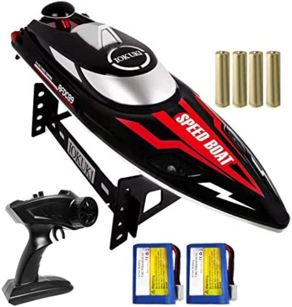 NC21693 20 mph 2.4Ghz IOKUKI Radio Control Boat with High Speed Remote Control for Kids & Adults - Red