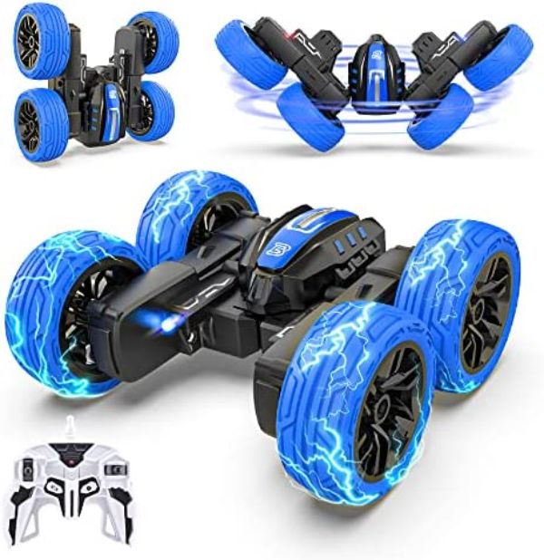 NC22296 Double Sided Mini Radio Control Stunt Car with Remote Control & 360 deg Flips Rotating